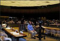 Member States confer during the second preparatory meeting for the anti-racism Review Conference. Copyright: OHCHR