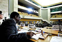 une salle de conférence.