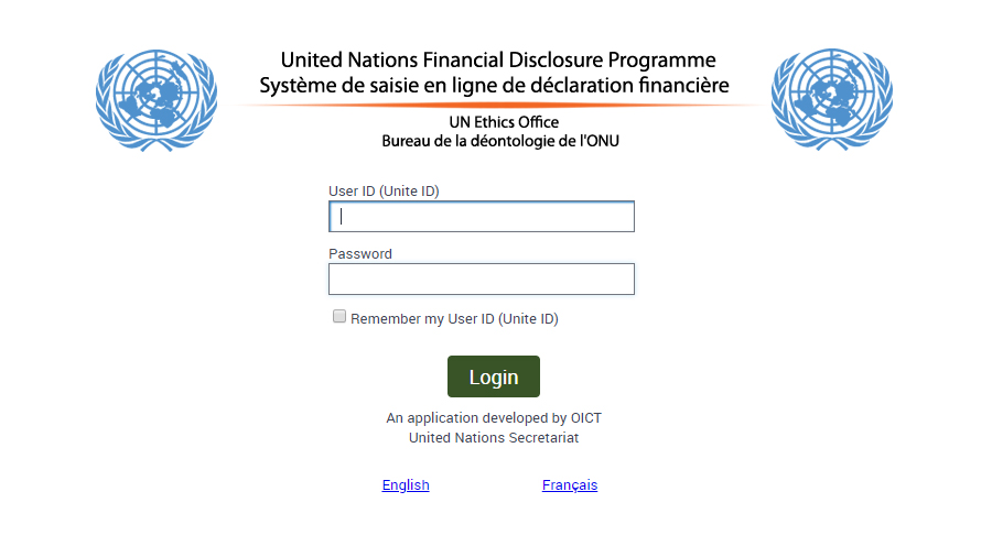 Photo of Financial Disclosure Programme online portal.