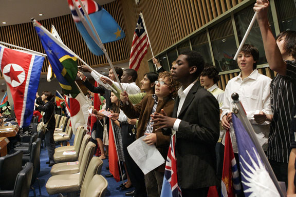 students at the UN