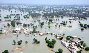 Aerial view of Pakistan floods