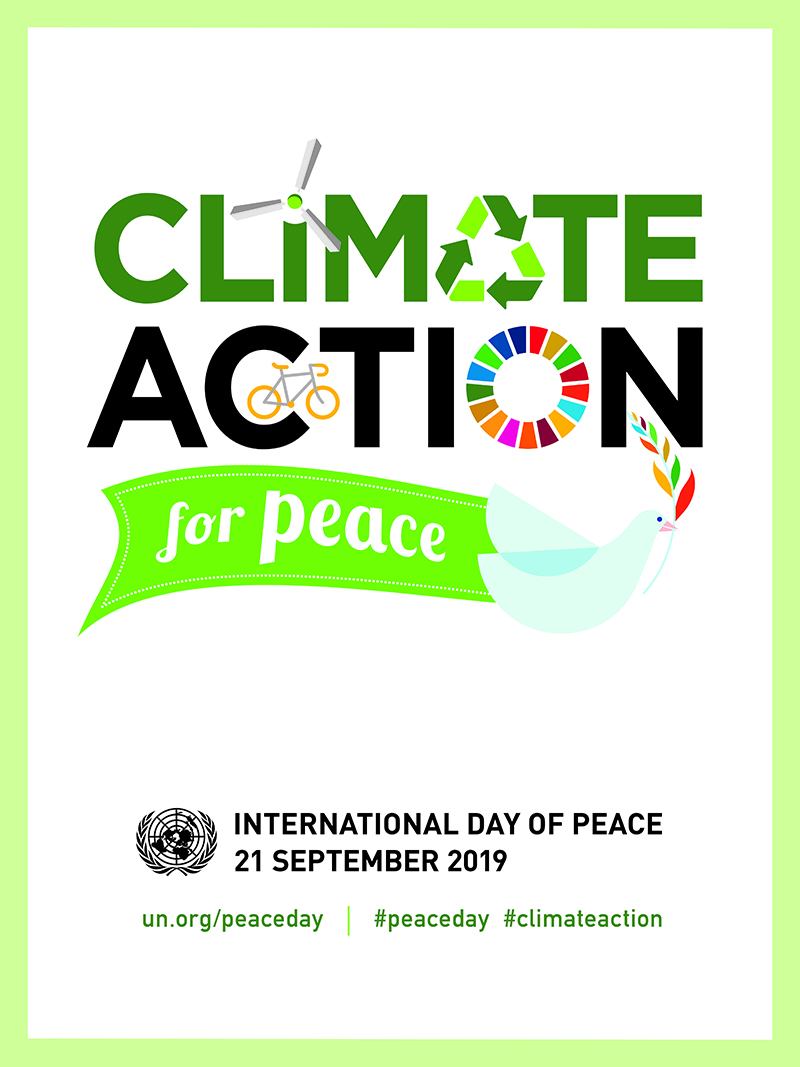 Climate action for peace poster.