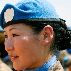 Mongolian peacekeepers of the UN Mission in the Republic of South Sudan (UNMISS) stand in formation during a medal ceremony at their base.  UN Photo/Martine Perret 