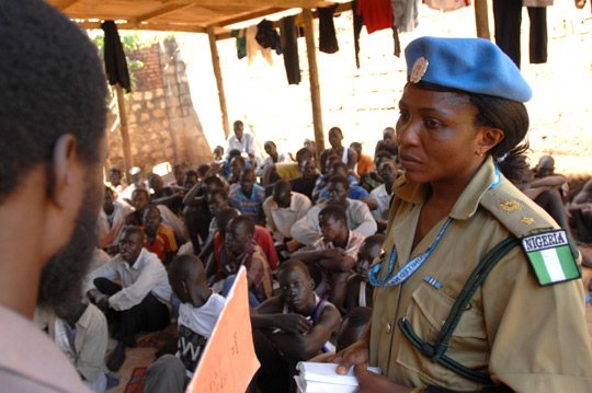 A UN Corrections Officer from Nigeria working in the Juba prison in Southern Sudan, through talks with Government officials and UNICEF, was able to create a juvenile reform centre where more than 70 children are enrolled, 2010.  UN Photo/Tim Mckulka