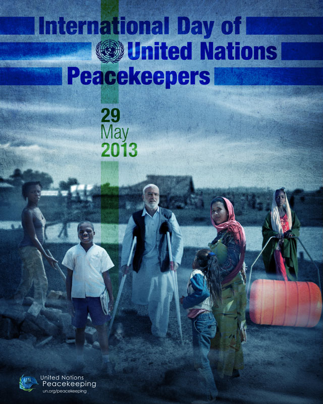 International Day of United Nations Peacekeeping Poster with Darfur location point