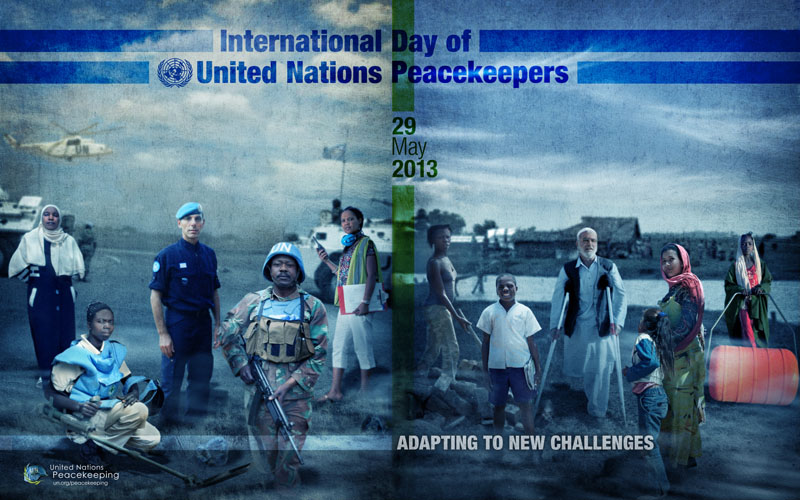 International Day of United Nations Peacekeeping Poster with Darfur location point