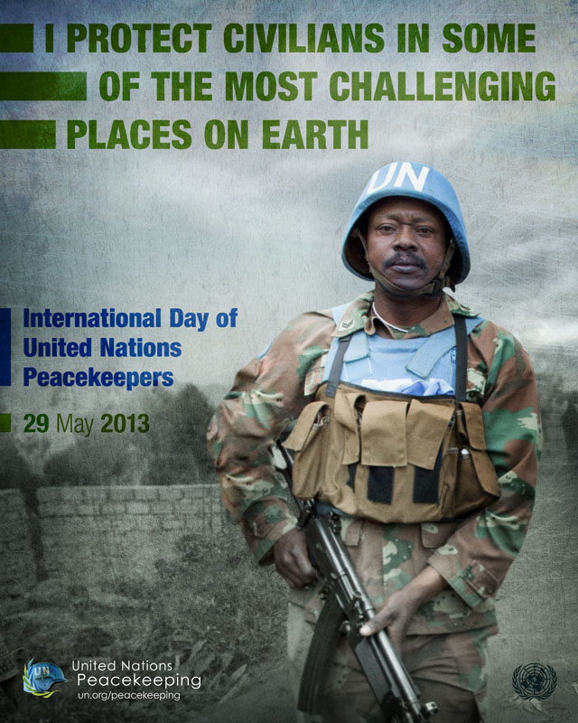 International Day of United Nations Peacekeeping Poster with Darfur location point