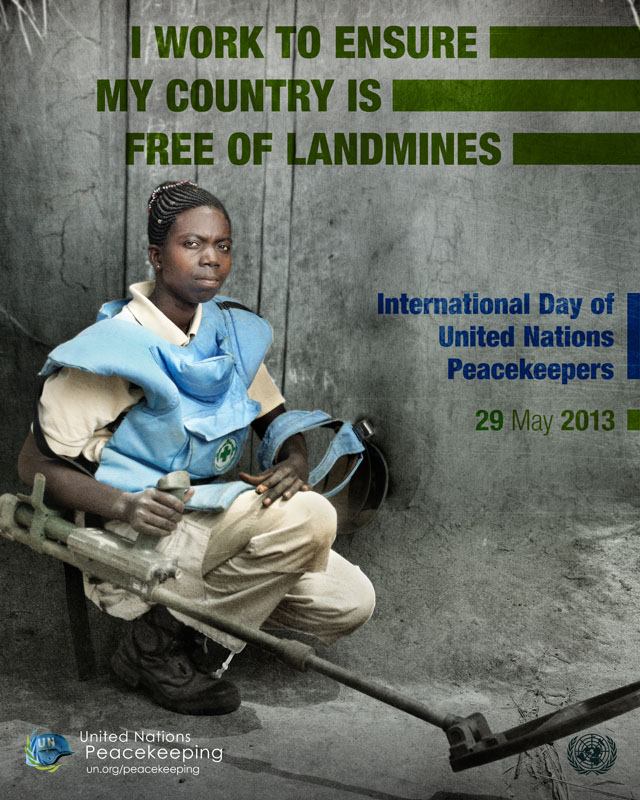 International Day of United Nations Peacekeeping Poster with Darfur location point