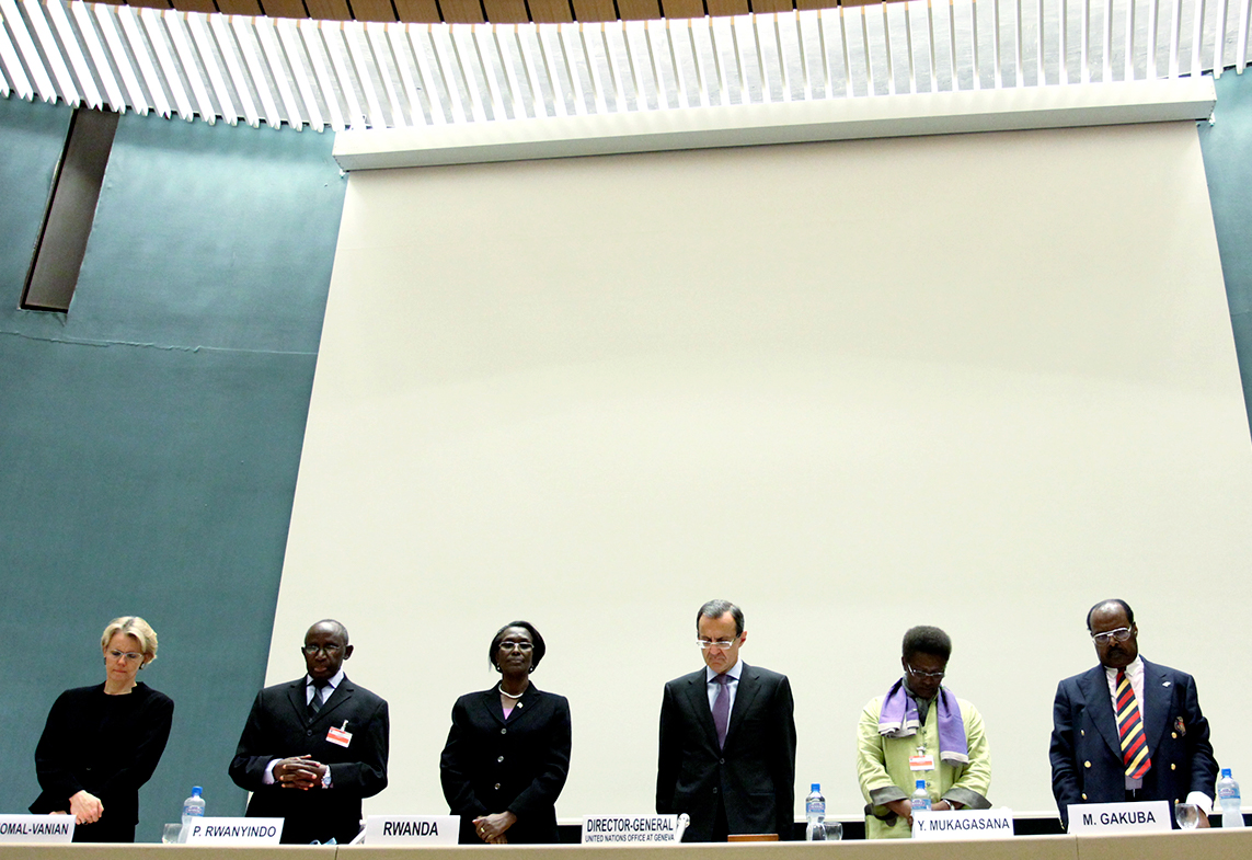 Minute of silence at the Palais des Nations.