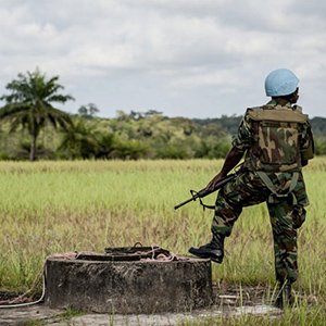 UN Peacekeeper on Duty in Liberia