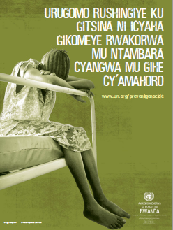 Image of the poster 'Sexual Violence - in War or Peace - Is A Crime' with Kiswahili text