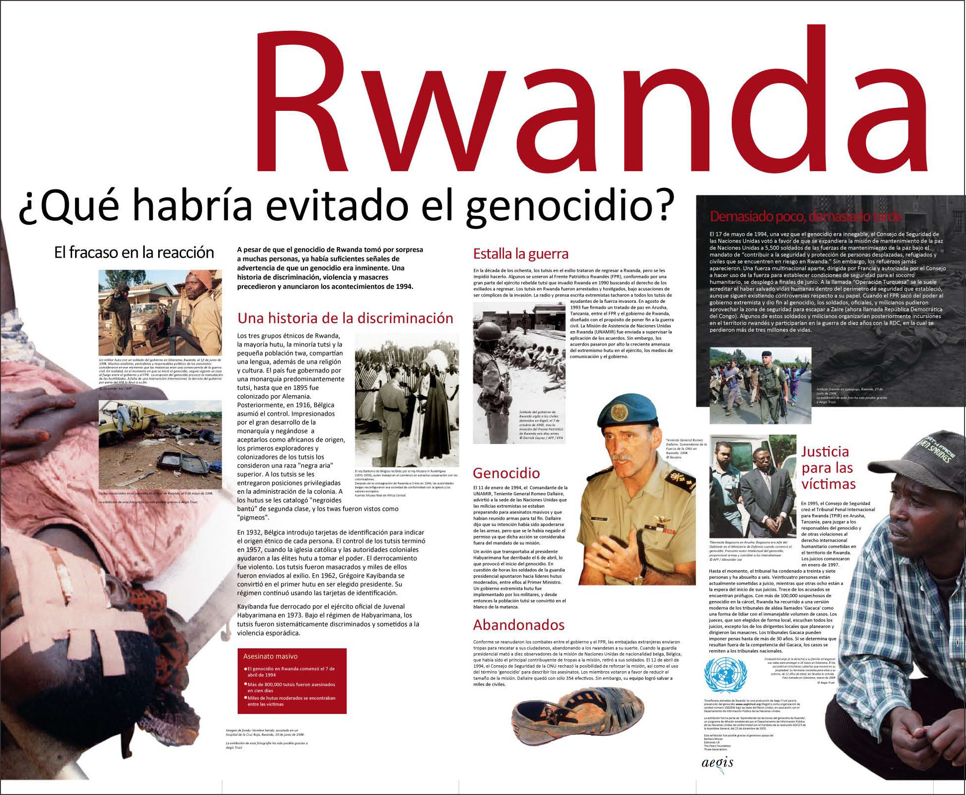 large scale poster titled: Rwanda - What would have prevented this?