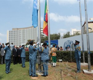 UN and Ethiopian flags raised at ECA