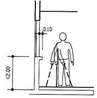 low horizontal obstacles protrude no more than 0.10 m.