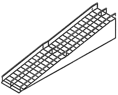 Configuration of handrails on ramps.