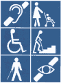 Cover graphic used by the manual depicting accessibility symbols.