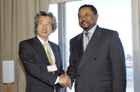 Jean Ping meets with Junichiro Koizumi.  Credit : UN Photo / Michelle Poire