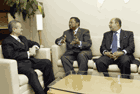 Jean Ping meets with Dato' Seri Abdullah Ahmad Badawi  (left), Prime  Minister of Malaysia, and Datuk Seri Syed Hamid Albar, Minister for Foreign Affairs of Malaysia            Credit : UN  Photo