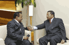 Jean Ping meets with  François-Xavier Ngoubeyou             Credit : UN Photo