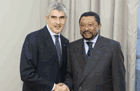 "Jean Ping meets with Pier Fernando Casini, President of the Italian National Asssembly                                                 Credit: Un Photo / Mark Gartan