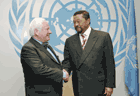 Jean Ping meets with Wolfgang Hoffmann                      Credit : Photo UN / Eskinder Debebe