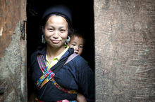 Vietnamese woman and child