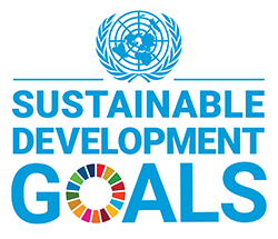 Sustainable Development Goals promotional logo with UN emblem