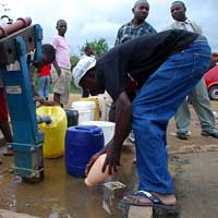 Water pipe in the street. Senegal