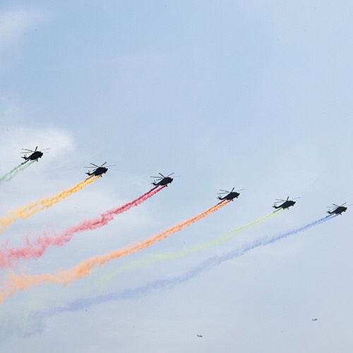 北京举行的二战结束70周年纪念活动上的航空表演。联合国图片/Eskinder Debebe
