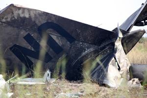2011年4月在金沙萨坠毁的飞机。