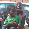 Several of the children in the orphanage pose for a photograph.