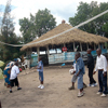Children enjoy a game of volleyball on a trip to Lake Kivu.