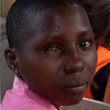This young girl was brutally attacked in the 1994 genocide and lost her right eye. 