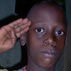 A young boy poses for the camera.